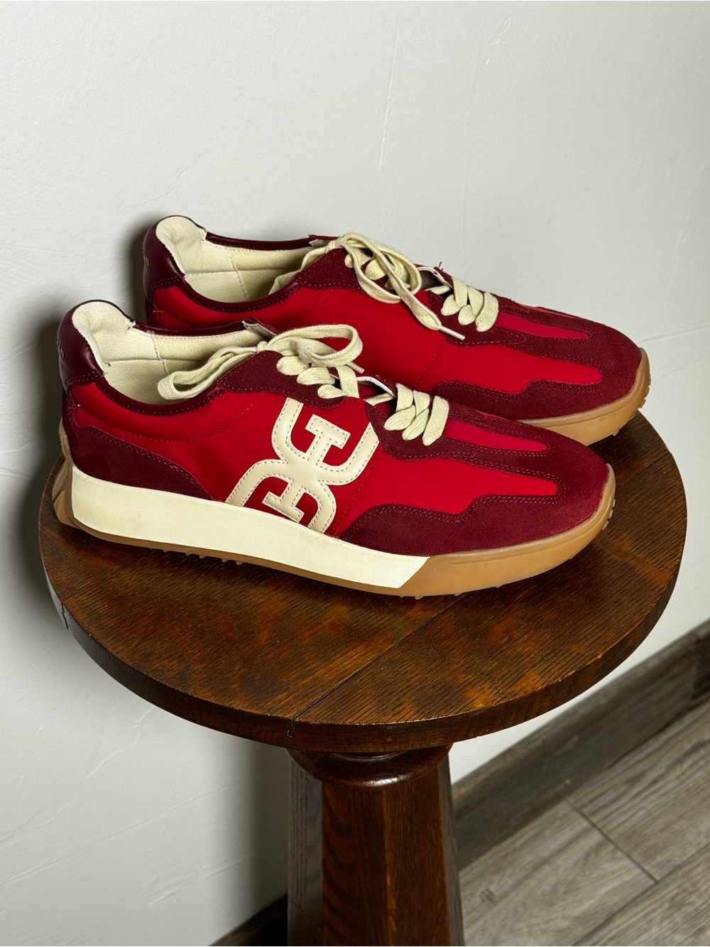 Sam Edelman Langley 3 French Burgundy Nylon Suede Lace-Up Sneakers Size 11 Women